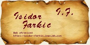 Isidor Farkić vizit kartica